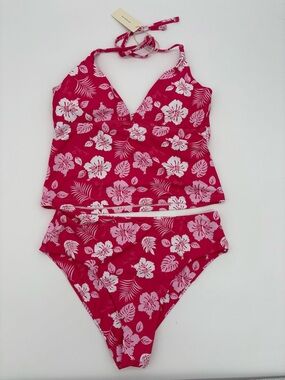Girls' Pink Floral Tankini Swim Set NWT